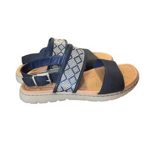 Boc Jorunn Blue White Geometric Sandals